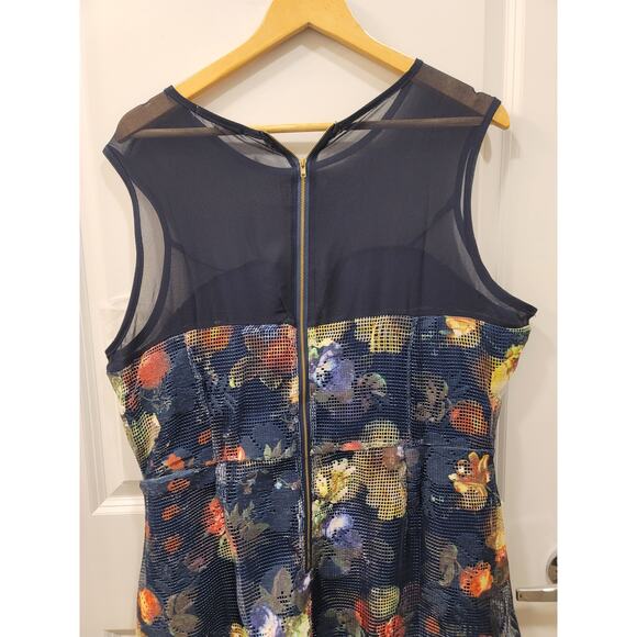 Standards & Practices Angel Floral Mesh Chiffon A-line Zip Back Dress - Picture 4 of 8